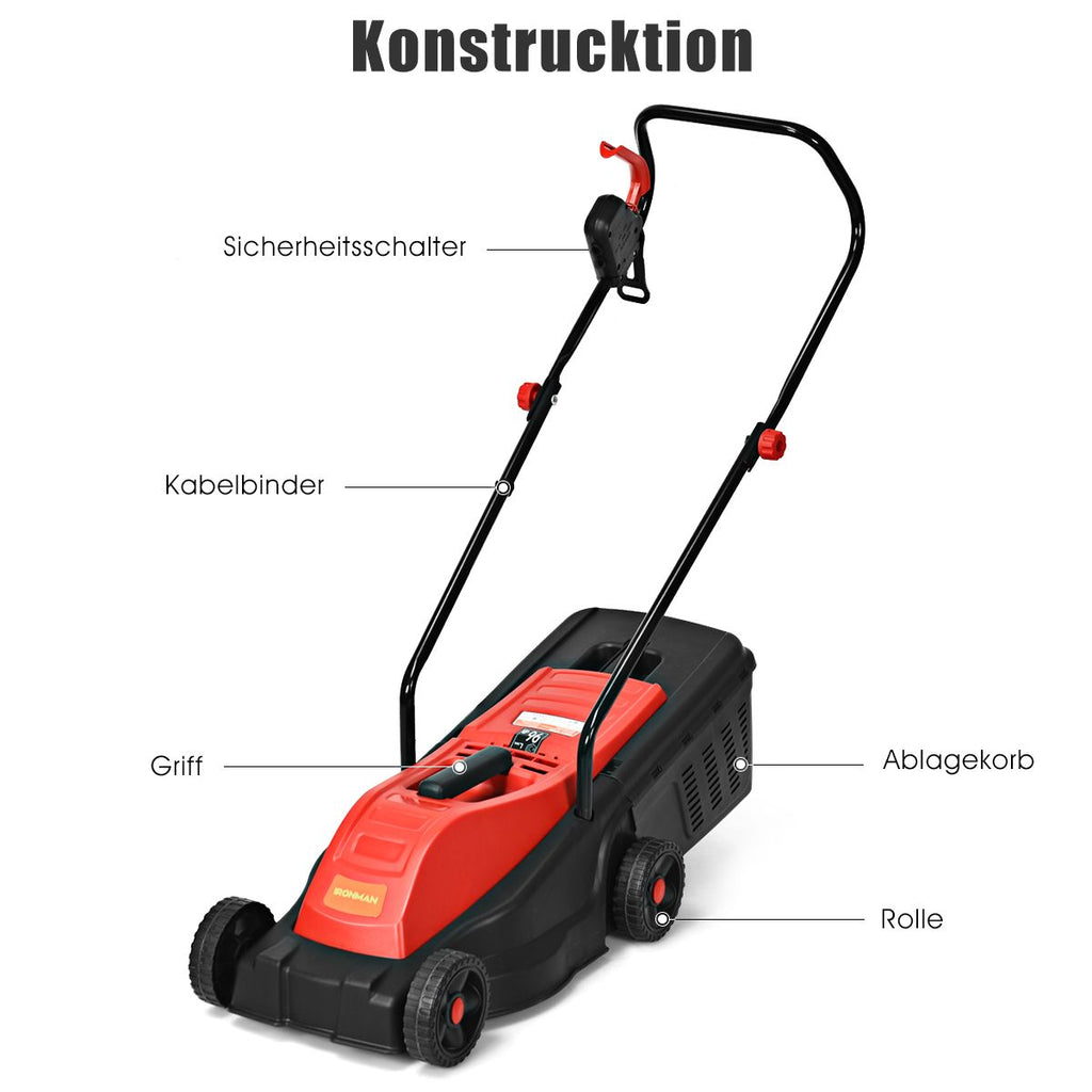 Elektro Rasenmäher Sichelmäher Rasenlüfter mit Grasfangbehälter